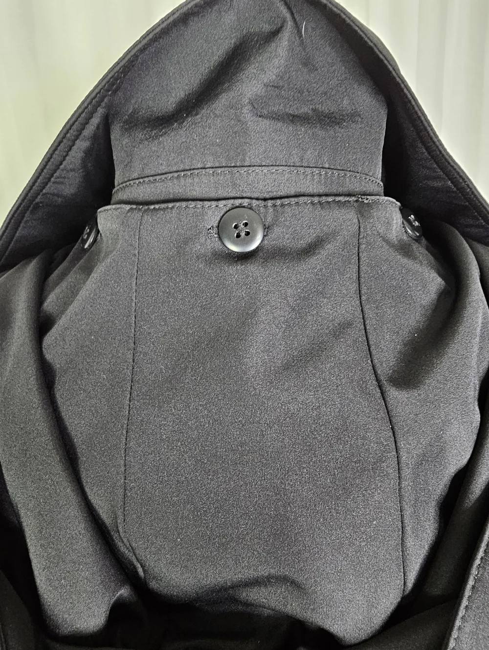 Calvin Klein Black Belted Hooded Lightweight Trench Coat Raincoat Medium - Picture 8 of 14